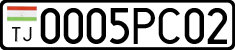 License plate of Tajikistan, Private owners (2009)