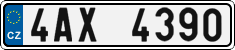 License plate of the Czech Republic, Cars (2001)