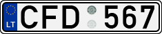 License plate of Lithuania, Cars