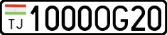 License plate of Tajikistan, Private owners (2009)