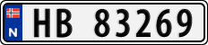 License plate of Norway, Cars