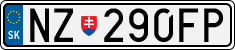 License plate of Slovakia, Cars