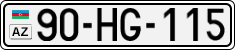 License plate of Azerbaijan, Cars