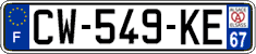 French license plate, SIV (ordinary)