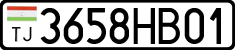 License plate of Tajikistan, Private owners (2009)