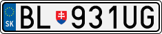 License plate of Slovakia, Cars