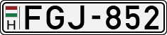 license plates of Hungary, Cars (1990)