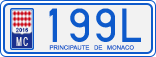 License plate of Monaco, Cars
