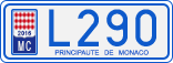 License plate of Monaco, Cars