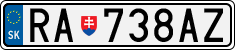 License plate of Slovakia, Cars