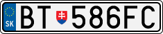 License plate of Slovakia, Cars