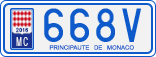 License plate of Monaco, Cars
