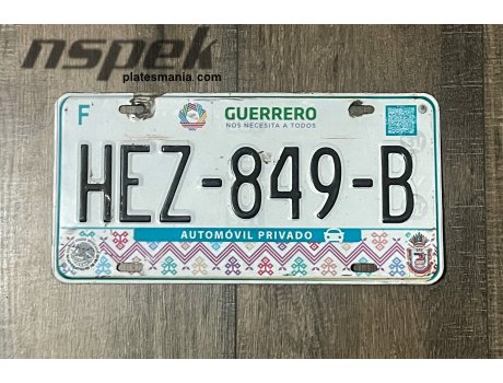 HEZ-849-B, License plate without vehicle