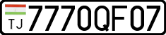 License plate of Tajikistan, Private owners (2009)