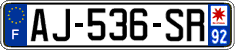 French license plate, SIV (ordinary)