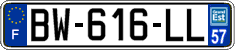 French license plate, SIV (ordinary)