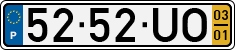 License plate of Portugal, Regular plates