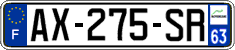 French license plate, SIV (ordinary)