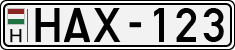 license plates of Hungary, Cars (1990)