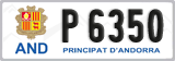 License plate of Andorra, Cars (A 1234)