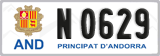 License plate of Andorra, Cars (A 1234)