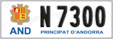 License plate of Andorra, Cars (A 1234)
