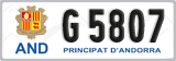 License plate of Andorra, Cars (A 1234)
