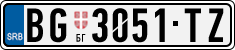 License plate of Serbia, Cars