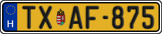 license plates of Hungary, Taxi (2022)