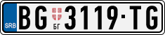 License plate of Serbia, Cars
