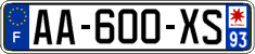 French license plate, SIV (ordinary)