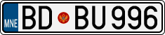 License plate of Montenegro, Cars