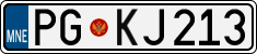 License plate of Montenegro, Cars