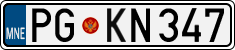 License plate of Montenegro, Cars