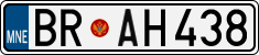 License plate of Montenegro, Cars