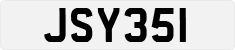 License plate of Jersey, JSY123