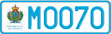 License plate of San Marino, Cars (A1234)