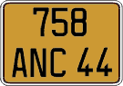 French license plate, FNI