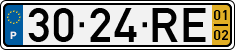License plate of Portugal, Regular plates