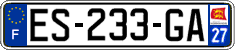 French license plate, SIV (ordinary)