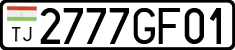 License plate of Tajikistan, Private owners (2009)