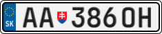 License plate of Slovakia, Cars