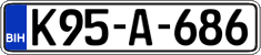 License plate of Bosnia and Herzegovina, Regular plates
