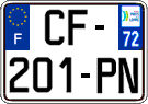 French license plate, SIV (ordinary)