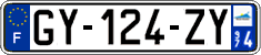 French license plate, SIV (ordinary)