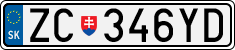 License plate of Slovakia, Cars