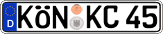 German license plate, Regular plates
