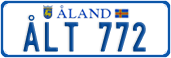License plate of Åland, Cars (ÅLA 1234)