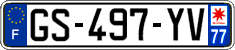 French license plate, SIV (ordinary)