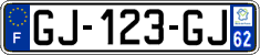 French license plate, SIV (ordinary)